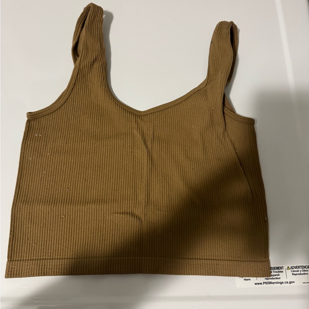 Brown cropped tank